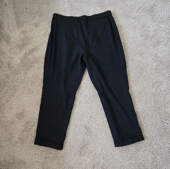 J. Jill Linen Stretch Pull On Pants Black Slim-leg Cropped Size Large New No Tag - Picture 13 of 15
